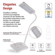 LED Schreibtischlampe EDDY, weiss