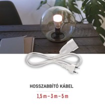 Hosszabbító 3 m / 1 aljzat / fehér / PVC / 0,75 mm2