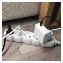 Predlžovací kábel 3 m / 5 zásuviek / biely / PVC / 1 mm2