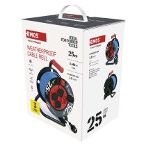 Počasí odolný prodluž. kabel na bubnu 25 m / 4 zásuvky / modrý / PVC / 230 V / 1,5 mm2