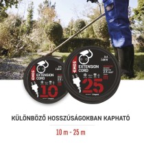 Hosszabbító 25 m / 1 aljzat / fekete / gumi-neoprén / 250 V / 2,5 mm2