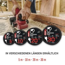 Verlängerungskabel 10 m / 1 Steckdose / schwarz / Gummi-Neopren / 250 V / 1,5 mm2