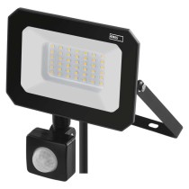 Naświetlacz LED SIMPO 30W, z czujn. PIR, czarny, neutralna biel