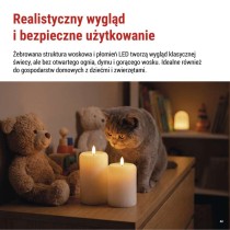 Ozdoby LED – 2 świece woskowe z realistycznym płomieniem, 4 baterie AA, ciepła biel, timer