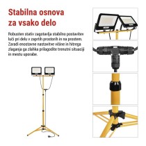 LED reflektor GLARO 2×100W + trinožni stativ, nevtralna bela