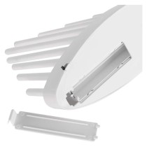 LED svečturis, balts, 24,5 cm, 3x AA, lietošanai iekštelpās, silti balts, ar taimeru