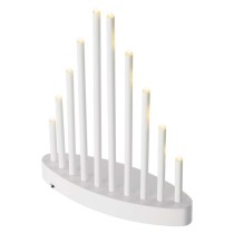 LED svečturis, balts, 24,5 cm, 3x AA, lietošanai iekštelpās, silti balts, ar taimeru