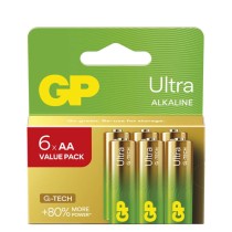 Alkalická baterie GP Ultra AA (LR6), 6 ks