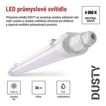LED prachotěsné svítidlo DUSTY 36W neutrální bílá, 4680 lm, IP65