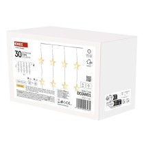 LED vánoční závěs – hvězdy, 120x90 cm, venkovní i vnitřní, teplá bílá, časovač