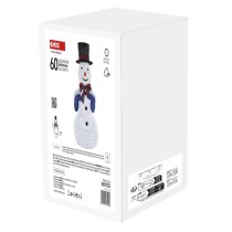 LED salokāms sniegavīrs, 60 cm, iekštelpās, auksti balts