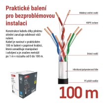 Datový kabel FTP 5E, outdoor, 100m
