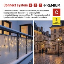 Premium LED sorolható füzér, villogó – jégcsapok, 3 m, kültéri, meleg fehér