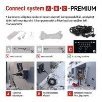 Premium LED sorolható füzér, villogó – jégcsapok, 3 m, kültéri, meleg fehér