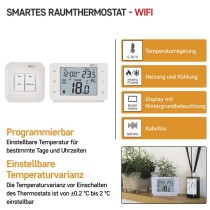 GoSmart Raumthermostat P56211 mit WiFi, programmierbar, kabellos