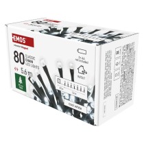 LED vánoční řetěz, 5,6 m, 3x AA, venkovní i vnitřní, studená bílá, časovač