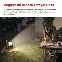 GLARO 100 W-os LED-reflektor, sárga-fekete, IP65, 10 000 lm, semleges fehér