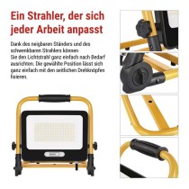 LED-Scheinwerfer GLARO 100 W, gelb-schwarz, IP65, 10.000 lm, neutralweiß
