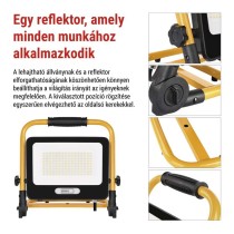 GLARO 100 W-os LED-reflektor, sárga-fekete, IP65, 10 000 lm, semleges fehér