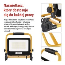 Naświetlacz LED GLARO 100 W, żółto-czarny, IP65, 10 000 lm, neutralna biel