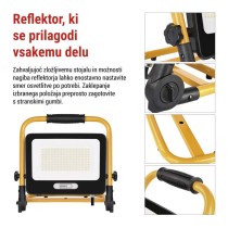 LED reflektor GLARO 100 W, rumeno-črn, IP65, 10 000 lm, nevtralna bela