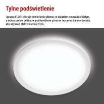 Oprawa LED FLORI okrągła, biała, 22W, neutralna biel