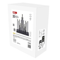 LED svietnik čierny, 27,5 cm, 3x AA, vnútorný, teplá biela, časovač