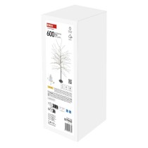 LED svetlobno drevo, 120 cm, za zunanjo in notranjo uporabo, toplo bela barva, časovnik