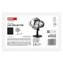 LED dekoratīvs projektors – krītošas sniegpārslas, liet. ārā un iekštelpās, auksti balts