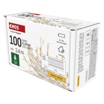 LED božična nano veriga – jež, 2,4 m, 3x AA, notranja, topla bela, časovnik