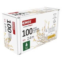 LED božična nano veriga – jež, 2,4 m, 3x AA, notranja, topla bela, časovnik