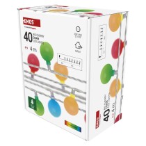 Dekoracje - 40 LED big cherry 4m IP44 multikolor, biały przewód, IP44, timer