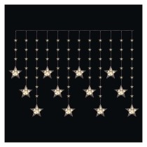 Świąteczna girlanda LED – gwiazdki, 170 x 85 cm, 3 baterie AA, IP44. ciepła biel, timer
