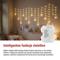 Świąteczna girlanda LED – gwiazdki, 170 x 85 cm, 3 baterie AA, IP44. ciepła biel, timer
