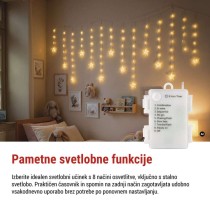 LED božična girlanda – zvezde, 1,7 m, 3x AA, za notranjo uporabo, topla bela, časovnik