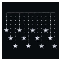 Świąteczna girlanda LED – gwiazdki, 170 x 85 cm, 3 baterie AA, IP44. zimna biała, timer