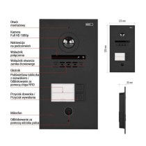 Jednostka kamery GoSmart do monitora IP880B 2WIRE i wideodomofonu IP-880A 2WIRE, 2 przyc.