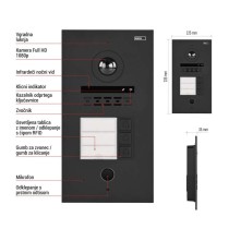 Kamera GoSmart za monitor IP880B 2WIRE in domači video domofon IP-880A 2WIRE, 3 gumbe