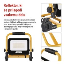 LED reflektor GLARO 50 W, rumeno-črn, IP65, 5000 lm, nevtralna bela