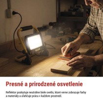LED reflektor GLARO 50 W, žlto-čierny, IP65, 5000 lm, neutrálna biela
