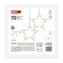 Dekoracje - 70 LED sople gwiazdki 67x125 cm ciepła biel, IP44