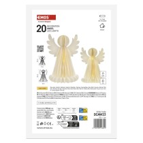 Božični papirni angeli s stojalom, 2 kos, 28/38 cm, notranji