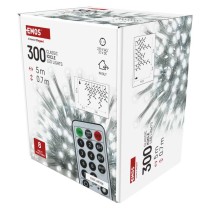 Oświetlenie świątecz. sople 300LED 5m zimna biel, przeź. przew., 8 programów, timer, pilot