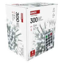 Oświetlenie świątecz. sople 300LED 5m zimna biel, przeź. przew., 8 programów, timer, pilot