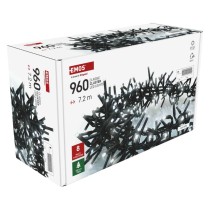 LED božična veriga – jež, 7,2 m, zunanja in notranja, hladna bela, programi, časovnik