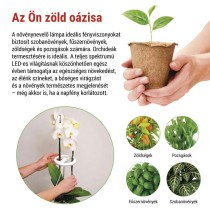 LED növénynevelő lámpa, teljes spektrum, 39 LED, beltéri, időzítővel, dimmelhető