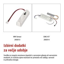 LED stropno svetilo FLERI, okroglo, 20W, IP65, nastavljiva CCT