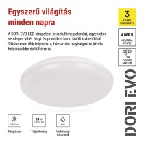 EMOS LED mennyezeti lámpa DORI EVO, 24W, Természetes fehér