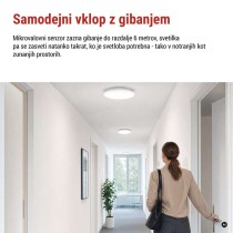 LED stropna svetilka DORI EVO, MW sensor, okrogla bela 24W, IP65, Nevtralna bela