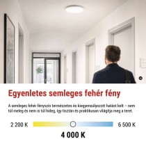 LED mennyezeti lámpatest DORI EVO, MW, kerek, fehér 24W, IP65, Természetes fehér